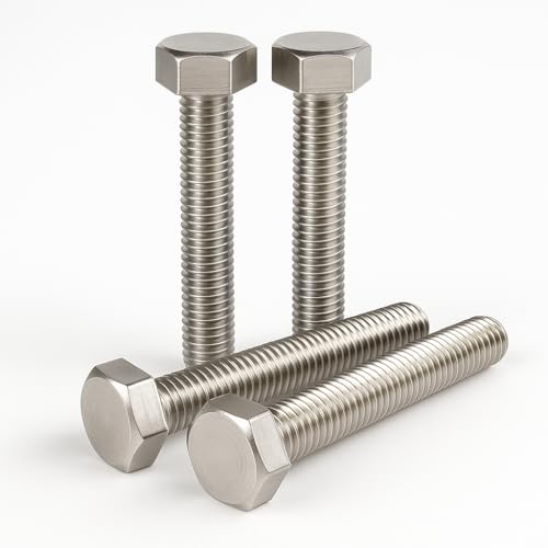 M8 Bolts, M8 x 45mm Hex Head Cap Screws (10pk) - A2 Stainless Steel, Fully Threaded Hex Head Cap Screws For Construction, Automotive, Machinery (10pk)
