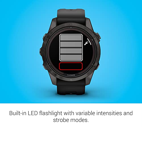 Image of Garmin Fenix 7S Pro Sapphire Solar, Carbon Gray Titanium with BlackSilicone Band