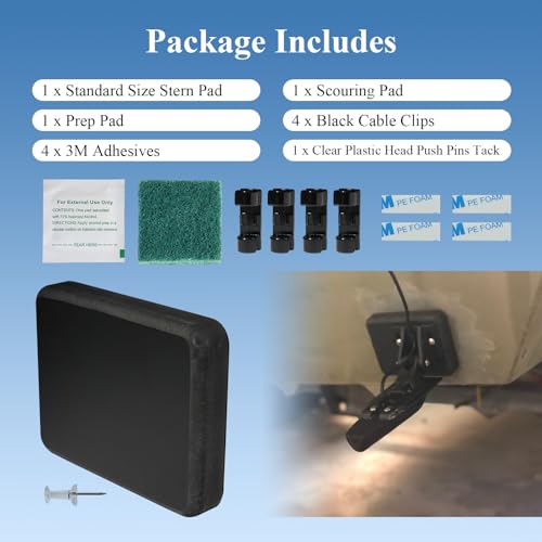 Image of Jumbo Size 6.5 inch x 4.75 inch x 0.87 inch Pad,Screwless Transducer Mounting Plate Kit | Marine-Grade Transducer Mounting Board Hardware Kit, for Large 3D Scan Transducers, with Cleaning Wipes, Scouring Pad & Clips