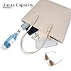 XUDREZ Tote Bag for Women PU Leather Handbags with Zip and Inner Pocket, Women's Totes for Work School Travel Shopping Daily Use (White) #4