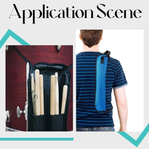Image of GORGECRAFT Drum Stick Bag Drumstick Holder with Crossbody Shoulder Strap Hooks Open Size 46x20cm Blue Portable Carrying Handbag Hanging Bag for Drumsticks Mallets Brushes Storage Case