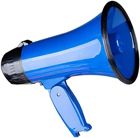 Megaphones 25 Watt Compact Megaphone Speaker PA Bullhorn - with Built-in Siren, Voice Recorder, Opener Great for Outdoor Announcements Amplifiers(Blue 0.8mm)