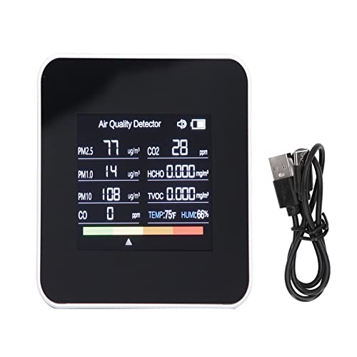 Respicefinem Hcho Carb 14×10×5 Quality Meter Pm2.5 Pm10 Hcho Tvoc Co Co2 Detector Color Lcd Screen Multifunctional Quality Monitor