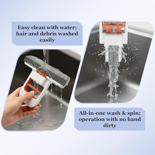 Image of Mini Mop for Kitchen, Floor, Glass, Car & More | Portable Cleaning Sponge Mop Handheld Self-Squeeze Sponge Cleaning Tool Wet and Dry Use Cleaning System for Small Spaces