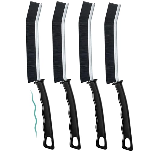 AICQREI - Cepillo Limpiador de Juntas y Grietas, Limpiador Multifuncional de Cerdas Duras para Baño, Cocina, Azulejos, Ventanas, Puertas, Ranuras, 4 Unidades