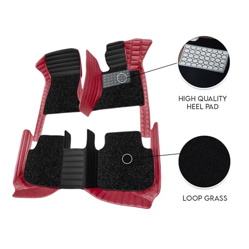 Image of Antiskid Combination 9D Car Mat Full Set for Mahindra XEV 9S 2026 | Luxury Leather Dual-Stitch Full Set 9D Car Floor Mat || 100% Waterproof & Washable||Color: Black FL-Cherry