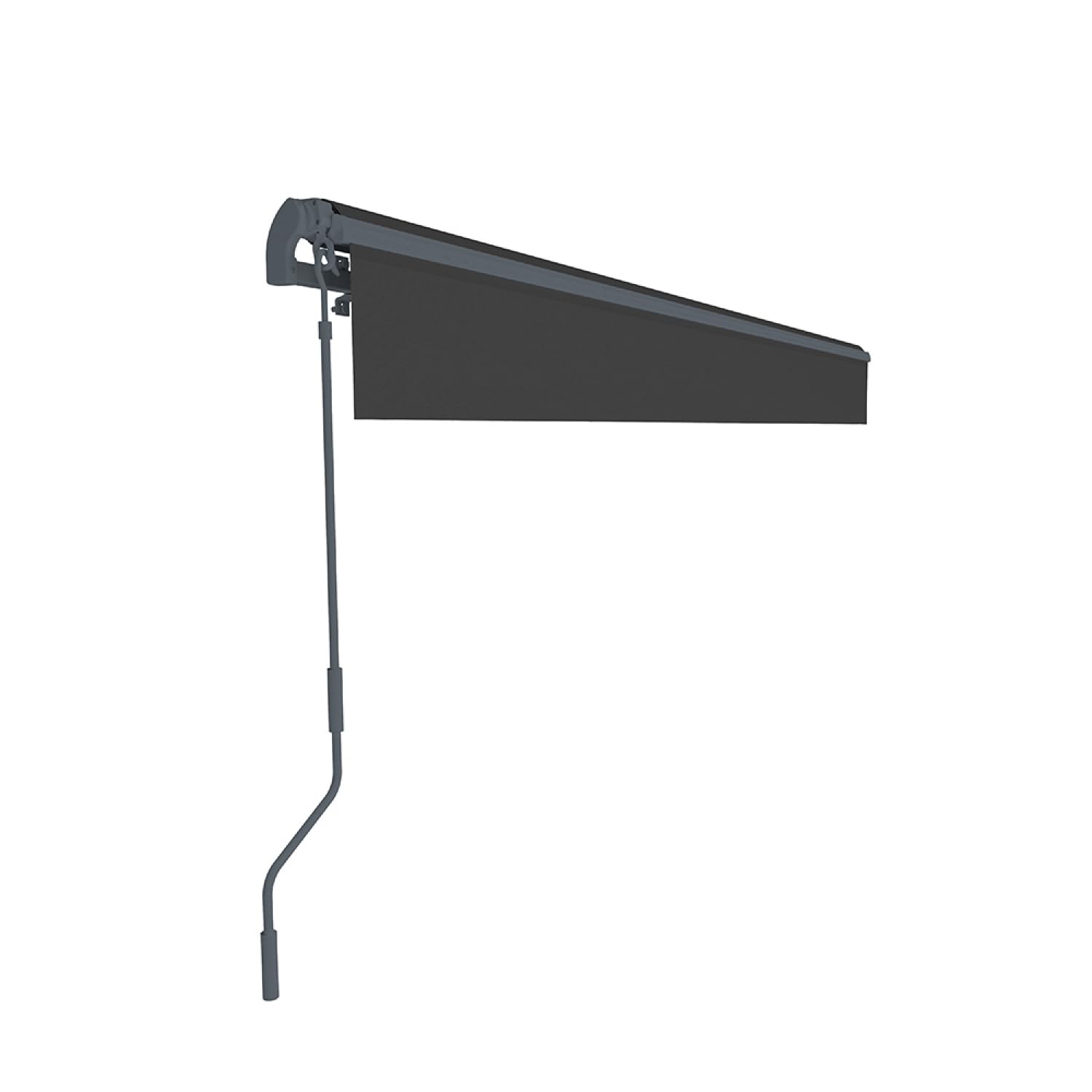 Store Banne Manuel 2,95x2,5 m Aluminium Toile Grise 280 g/m² Hydrofuge