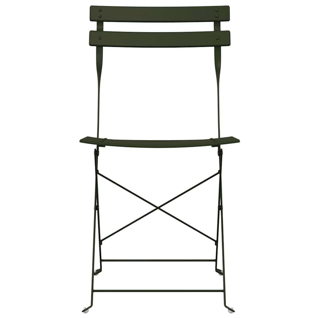 Klappstuhl 2er Set Metall Gartenstuhl Faltbar Grün 42x46x82 cm