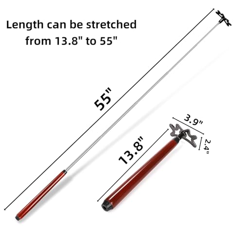 Covzoe Retractable Pool Bridge Stick, Billiard Bridge Stick with Removable Bridge Head and Wood Handle, Pool Cue Accessory for Table, Game, Competition