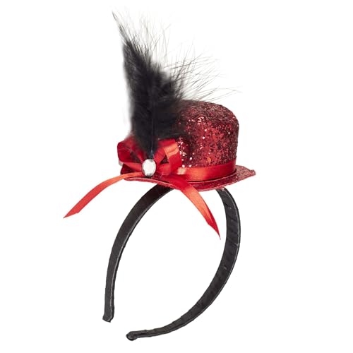 W WIDMANN MILANO Party Fashion - Haarreif mit Minizylinder, Minihut mit Schleife, Accessoire für Faschingskostüme