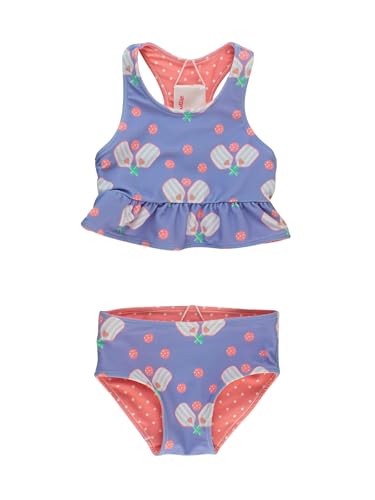 Image of RuffleButts Baby /Toddler Girls UPF50+ Sun Protected Reversible Peplum 2 Piece Sleeveless Tankini