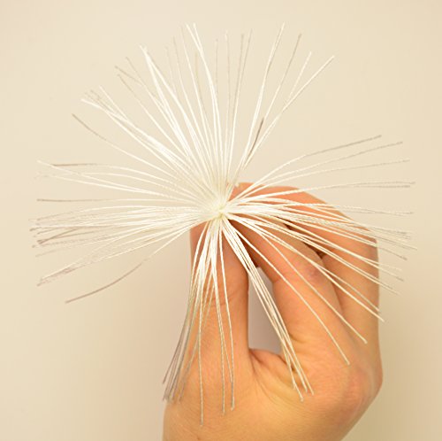 Image of 100pcs 13cm /5 Inch Silky Floss Bookmark Tassels with 2-Inch Cord Loop and Small Chinese Knot for Jewelry Making, Souvenir, Bookmarks, DIY Craft Accessory (White)
