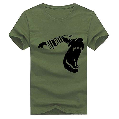T-shirt en coton silhouette de chien motif original vert graphique