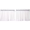 VHC Brands Sheer Solid Color Cotton Farmhouse Kitchen Curtains Rod Pocket Ruffling 24×36 Tier Pair Soft White