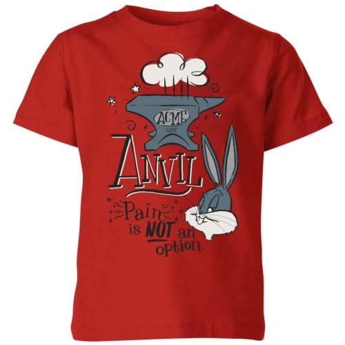Image of Official Looney Tunes Acme Anvil Kids T-Shirt Red - YL