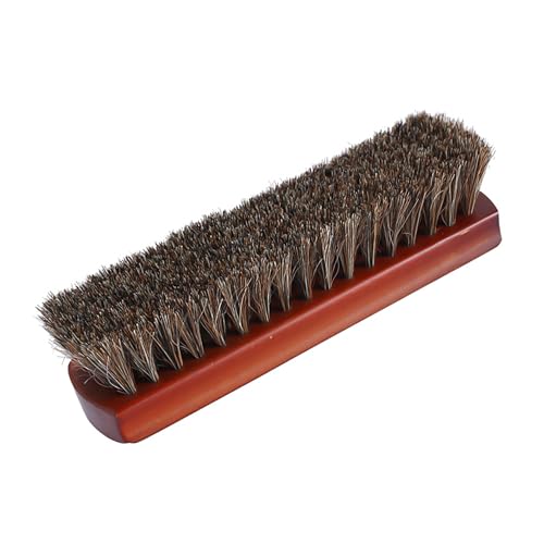 DHSBGWSX 1 cepillo de pelo de caballo marrón, cepillo de limpieza de piel, cepillo de cerdas textiles, mango de madera, cepillo para zapatos, cepillo para limpiar zapatos, sofá, asiento de coche