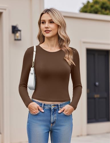 Zeagoo Womens Long Sleeve Crop Tops Basic Slim Fitted Shirts Fashion 2025 Going Out Y2k Tops Teen Girl Clothes3