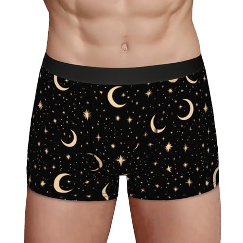 Men's Underwear Stars and Moons Boxer Briefs Breathable Comfortable3