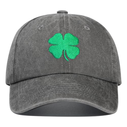 St Patricks Day Hat for Men Women, 4 Leaf Clover Ireland Irish Hat, Adjustable Shamrock Irish Cap