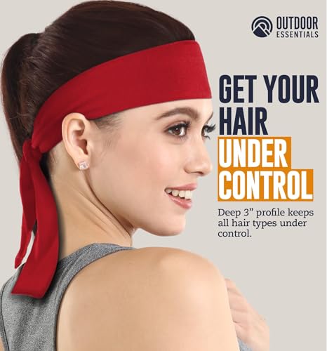 Image of OutdoorEssentials Tie Headband - Sweat-Wicking Running Headband - Hair Control Head Tie - Ninja Costume Accessories