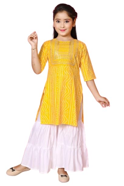 Image of Indian Traditional Dress for Baby Girl Kids Kurti and Sharara