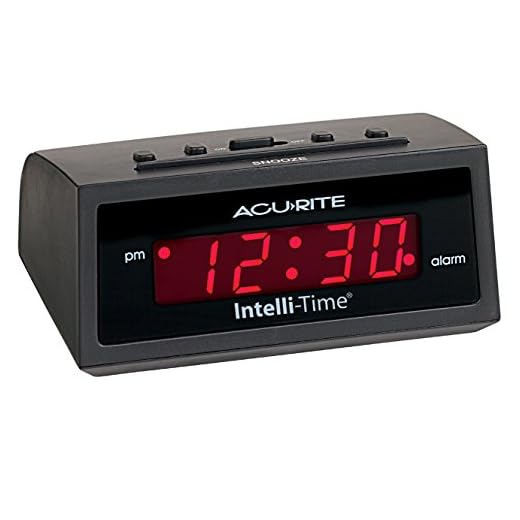 AcuRite 13002 Intelli-Time Digital Alarm Clock 5-inch