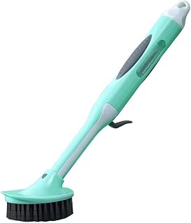 NINOMA Bathroom Cleaner Brush. Household Kitchen Long-Handled Cleaning Brush with Soap Dispenser Dishwashing Brush Kitchen Sink Descaling Oily Cleaning Brush