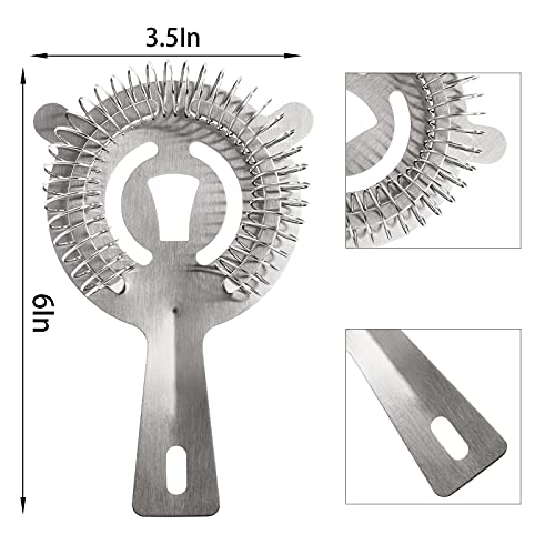 Wuweot 9 Pack Cocktail Strainer, 6" Professional Stainless Steel Bar Strainer, Silver #TOP6