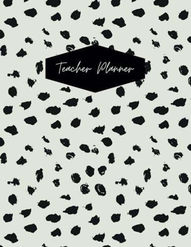 Teacher Planner and Notebook, 6 Lessons, Undated - Dalmatian Edition
