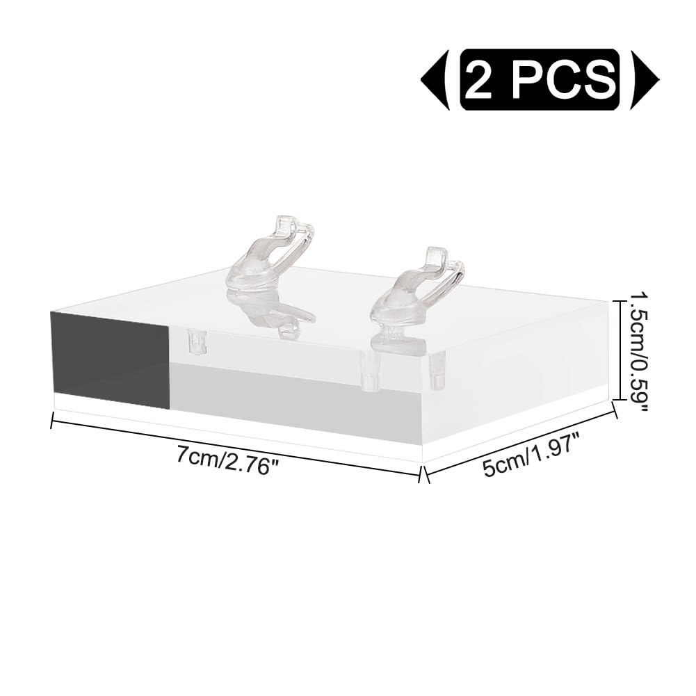 AHANDMAKER 2Pcs Clear Acrylic Ring Display Stand, Rectangle Ring Showcase Display Holder Rings Stand Jewelry Storage Organizer Display Riser Stand for Rings Trade Show Countertop Home Decor