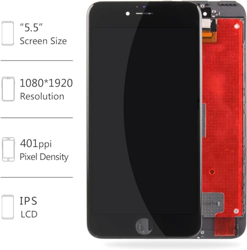 LCD Screen Replacement for iPhone 6s Plus A1634 A1687 A1690 A1699 LCD Display Screen Touch Screen Digitizer Assembly Repair Parts with Free Tools Kits (Black,5.5 Inch) by A-MIND - Used condition - Image 2
