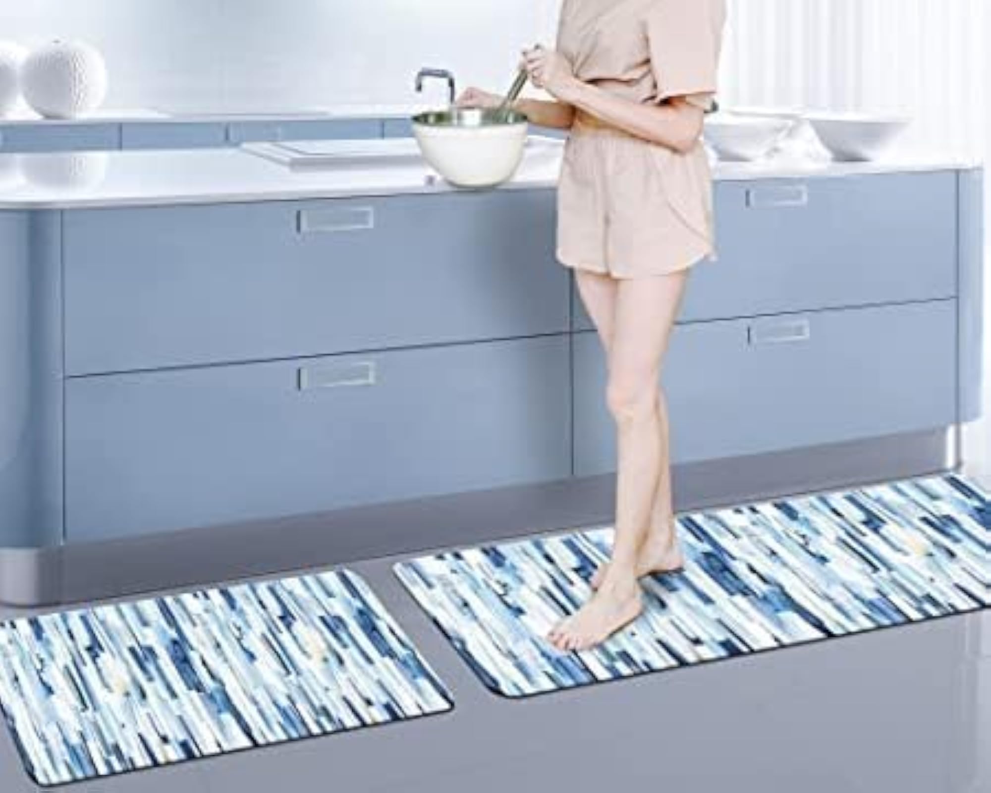 Marble Kitchen Mat Modern Abstract Design