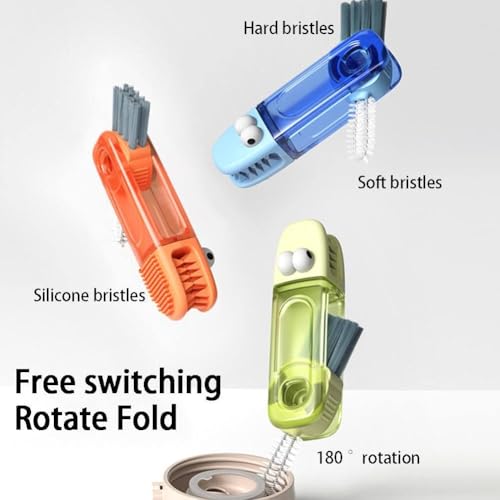 Image of Cots and Cuddles 1pc Bottle Cleaning 3-in-1 Silicone Cleaning Kit for Baby Milk Bottles, Nipple Cleaner and Straw Tool |Multipurpose Scrubbing Brush |Random Colour (Crocodile)