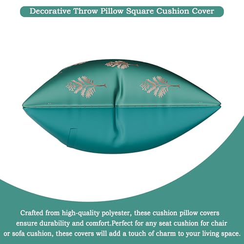Image of Kuber Industries Polyester Cushion Cover 16 Inch x 16 Inch Set of 5 with Zip Closure | Decorative Throw Pillow Square Cushion Cover for Sofa Set, Bedroom and Living Room | Golden Tree - Multicolor