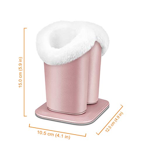 Image of FINTIE Plush Lined Double Eyeglasses Holder with Magnetic Base, Glasses Stand Case Organizer for Desk, Nightstand, Office