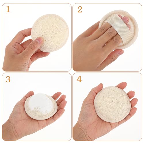 cobee 6 PCS Exfoliating Loofah Sponge Pad Scrubber, Natural Luffa Face Body Scrub Pad Cleaning Makeup Loofa Brush for Women Men Bath Spa Shower - Image 8