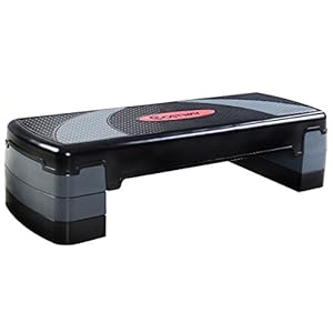COSTWAY Fitness 31” Adjustable Aerobic Stepper, Fitness Platform with Non-Slip Surface, Exercise Stepper with 4″-6″-8″ Risers, PP Material Workout Equipment for Gym, Home and Office