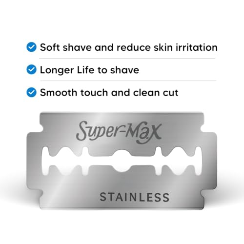 Image of LetsShave Advanced Double Edge Blades - Pack of 50 | Stainless Steel | Compatible with All DE Safety Razors | Sharp, Smooth & Safe Shave