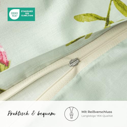 DILIOS Bettwäsche 135x200 Baumwolle, 2-teilig mit Reißverschluss, Premium – Ansicht 4