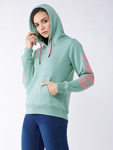 Image of Modeve Women Printed Hooded Sweatshirt for Winter