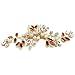 BETITETO Pearl Crystal Hair Comb Bridal Rhinestone Gold Vine Hair Piece Accessories for Wedding Women (Red-2)