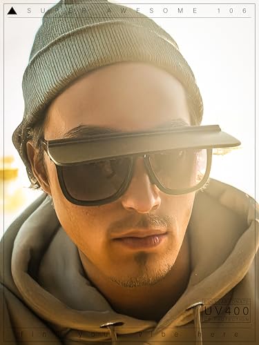 SA106 Unique Collapsible Sun Visor Horn Rim Hipster Plastic Sunglasses4