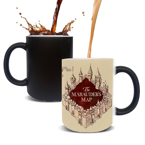 LUCYLANKER Tasse à Café Magique, Tasse en Céramique à Motif de Carte de Prédateur, Tasse à Changement de Couleur Réactive Thermique, Cadeau Personnalisé Pour Hommes, Femmes, Famille, 11 OZ (Couleur 7)