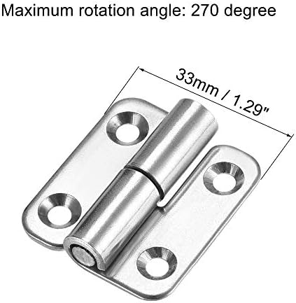 sourcing map Lift Off Hinge, Right Handedness Mini Stainless Steel Hinge Detachable Slip Joint Small Flag Hinges 37mm Long 33mm Open Width 2pcs