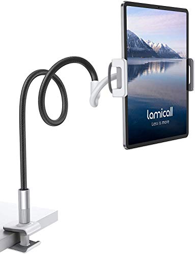 Cosa c’è di speciale? - Questo supporto per iPad è la versione aggiornata del supporto per telefono Lamicall: (1) Premurose stringhe sul morsetto superiore aiutano a installare o disinstallare facilmente il tuo iPad. (2) Impugnatura protettiva in gomma dalla forma curva speciale per evitare che l'iPad cada se lo si imposta rivolto verso il basso. (3) I cuscinetti in gomma antiscivolo sulla base sono rimovibili, il che migliora la forza di presa e non lascia alcuna fastidiosa colla sul tavolo