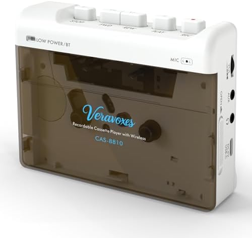Portable Bluetooth Cassette Tape Player, Cassette Player Recorder...