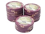 pokerchips keramik  25 Pokerchips Keramik 10,5g Sheriffstars hochwertige Markenware einzigartig (lila - Wert 50)