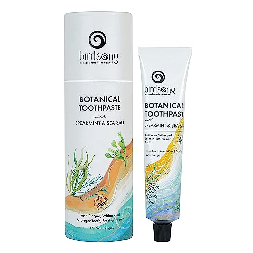 Image of Birdsong Herbal Botanical Toothpaste | Nano Hydroxyapatite | Fluoride Free SLS Free | Natural Remineralization and Teeth Whitening, Prevent Tooth Decay, Repair Enamel, Sensitive Teeth & Gum Care (100g)