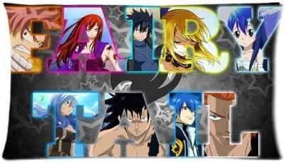 Ulive Japanese Anime Comic Cartton Manga Series Fairy Tail Montage Stars Background Personalized Cotton &Amp; Polyester Soft Rectangle Zippered Pillow Cases Cover 2030Inch Two Sides