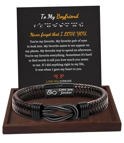 Image of Btysun Fathers Day Gift, Gifts for Men Morse Code Bracelets for Men 2026 Graduation Gifts Mens Bracelet for Him Boyfriend Husband Leather Bracelet Motivational Birthday Jewelry Stocking Stuffers